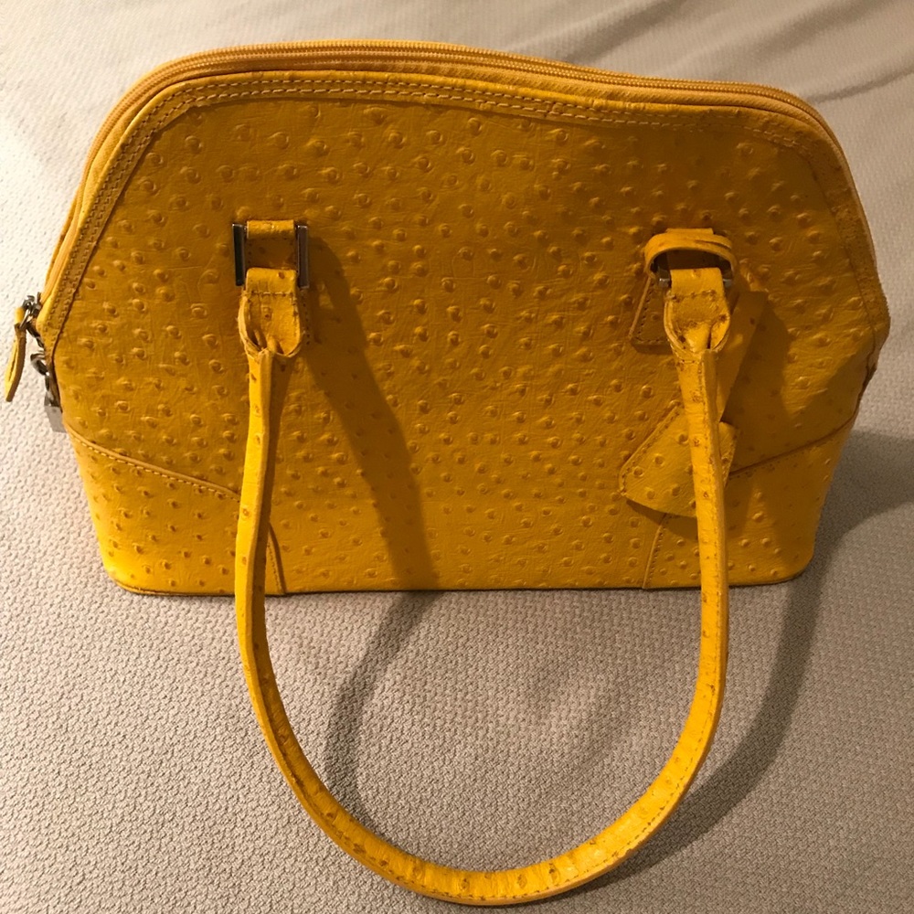 Cleo & Patek mustard textured handbag